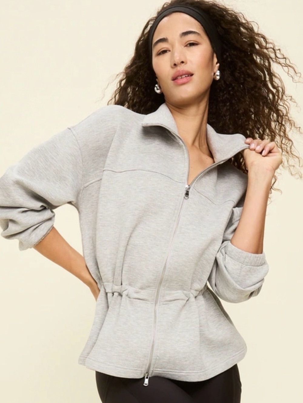 Old Navy Bounce Fleece Full-Zip Cinched Sweatshirt XS